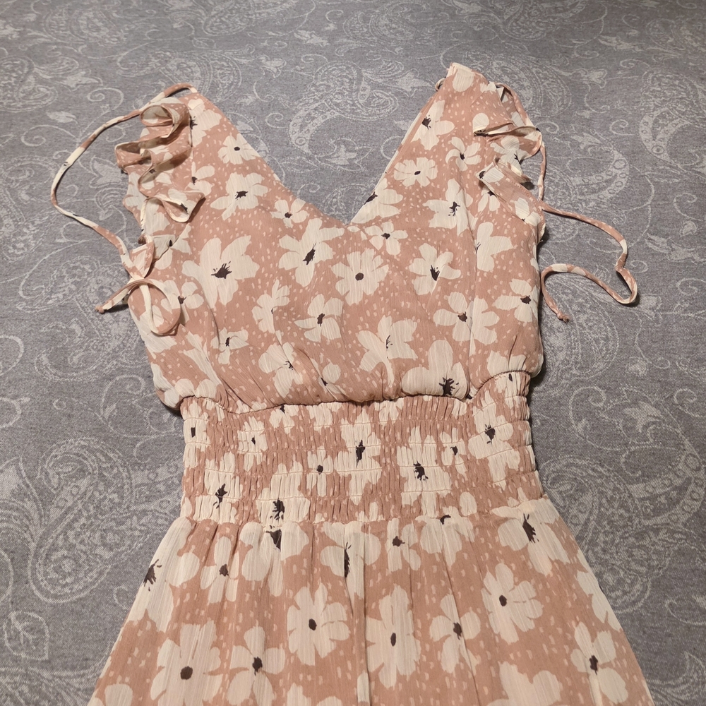Floral Ruffle Sleeve Dress